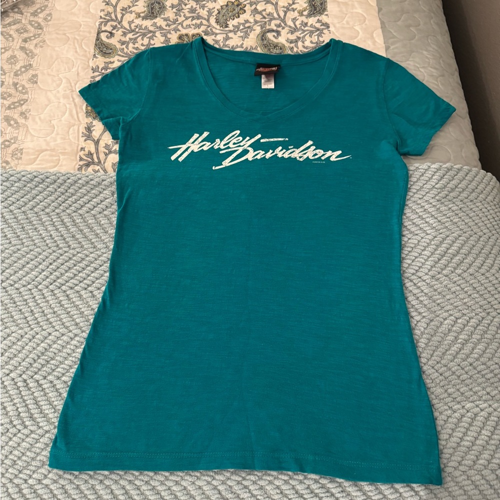 Women’s Harley-Davidson Women's Teal Script Logo T-Shirt